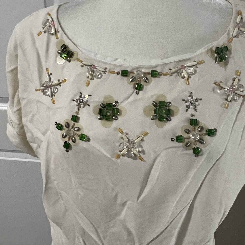 Banana Republic Jewel Neck Relaxed Short Sleeve Blouse - Picture 9 of 12
